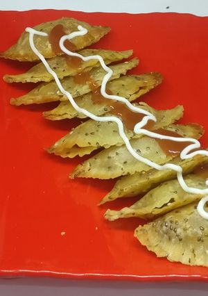 A picture of Ravioli from leftover veggies.