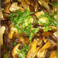 A picture of Shiitake with Shoyu and Honey.