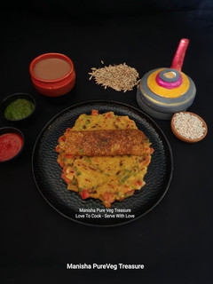 A picture of Mix Veg Barley Flour Chilla.