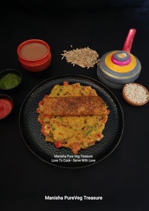 A picture of Mix Veg Barley Flour Chilla.