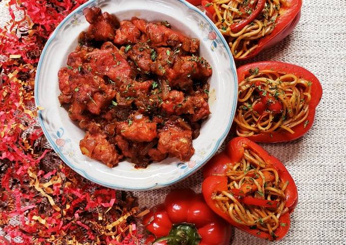 Bell Pepper stuffed noodles