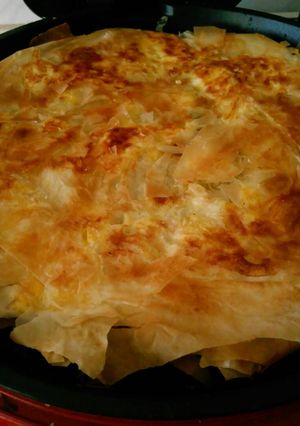 A picture of Quick and easy Bulgarian Banica in a pizza oven.