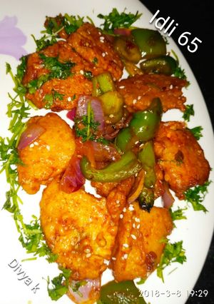 A picture of Manchurian idli 65.