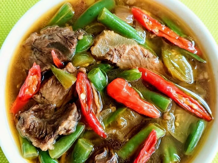 Langkah Mudah untuk Menyiapkan Resep 67. Asem asem Buncis Daging sapi yang Lezat Sekali