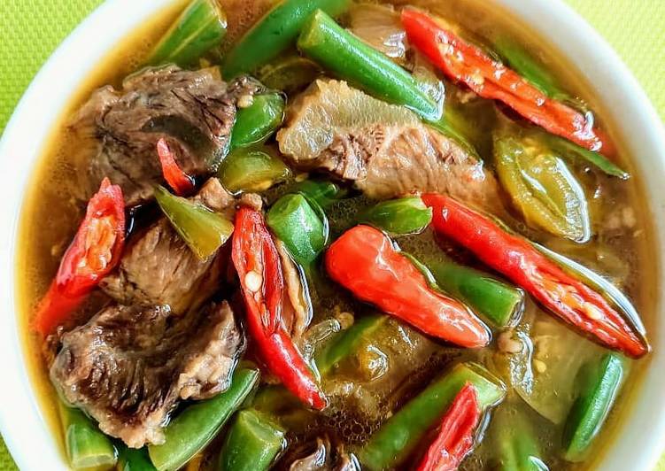 Resep Terbaik Asem asem Buncis Daging sapi Yummy Mantul