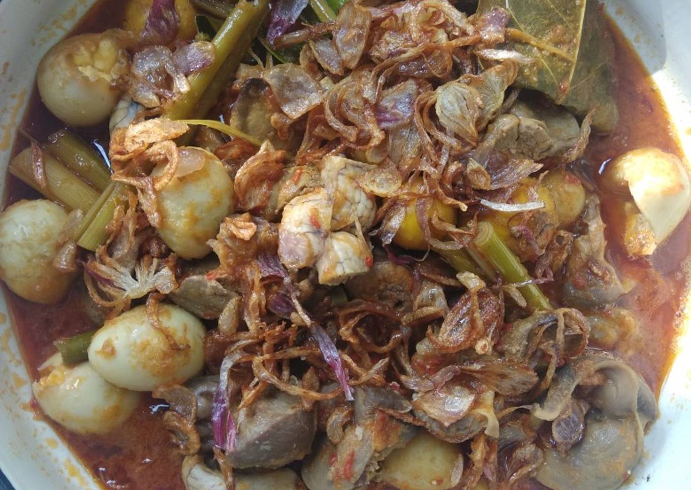 Balado kuah ati ayam telur puyuh
