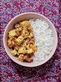 Tofu encebollado al curry 🥘 Tofu con mucha cebolla salteados al curry 🍛 Usando cebolla de meal prep