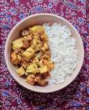 Tofu encebollado al curry 🥘 Tofu con mucha cebolla salteados al curry 🍛 Usando cebolla de meal prep
