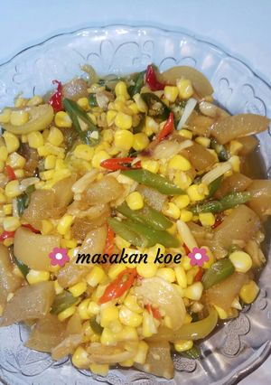 Foto resep Tumis kikil cabai hijau, dngn buncis & jagung manis