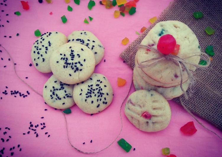 Recipe of Perfect Tutti Frutti and Black Cumin Cookies