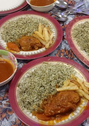 عکسی از دستور شوید پلو با مرغ