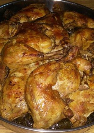 صورة لوصفة اليبرق مع أفخاذ الدجاج بالتبخير