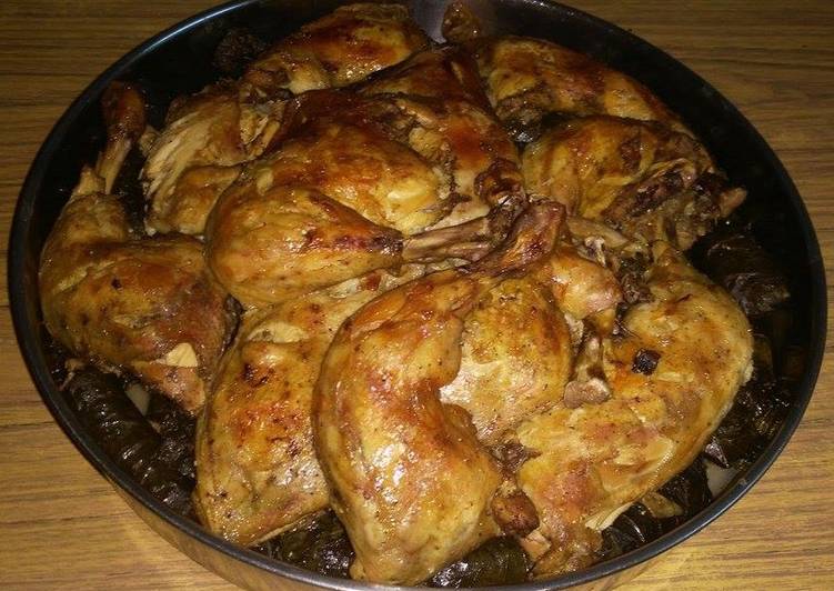 اليبرق مع أفخاذ الدجاج بالتبخير