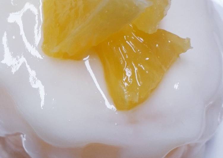 Puding leci dengan fla vanila