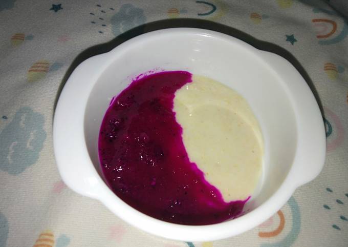 Resep Oats with dragon fruit Snack Mpasi 7m+