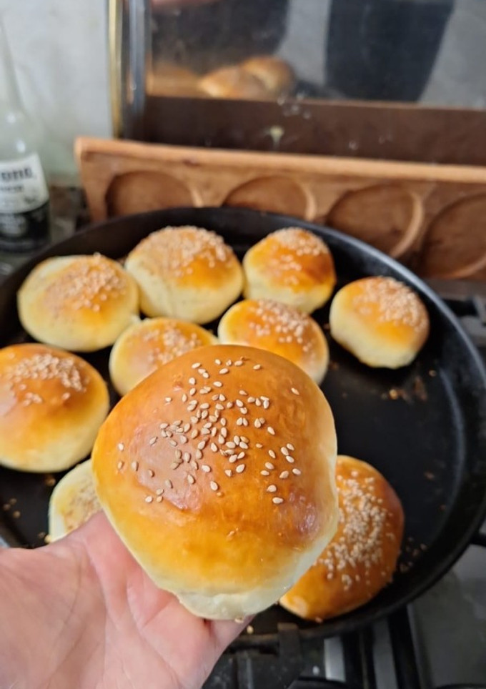 Una foto de Pan de hamburguesas casero