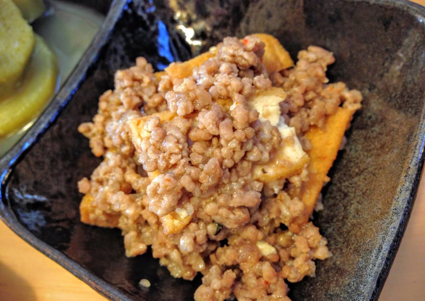Deep fried Tofu & Minced Pork