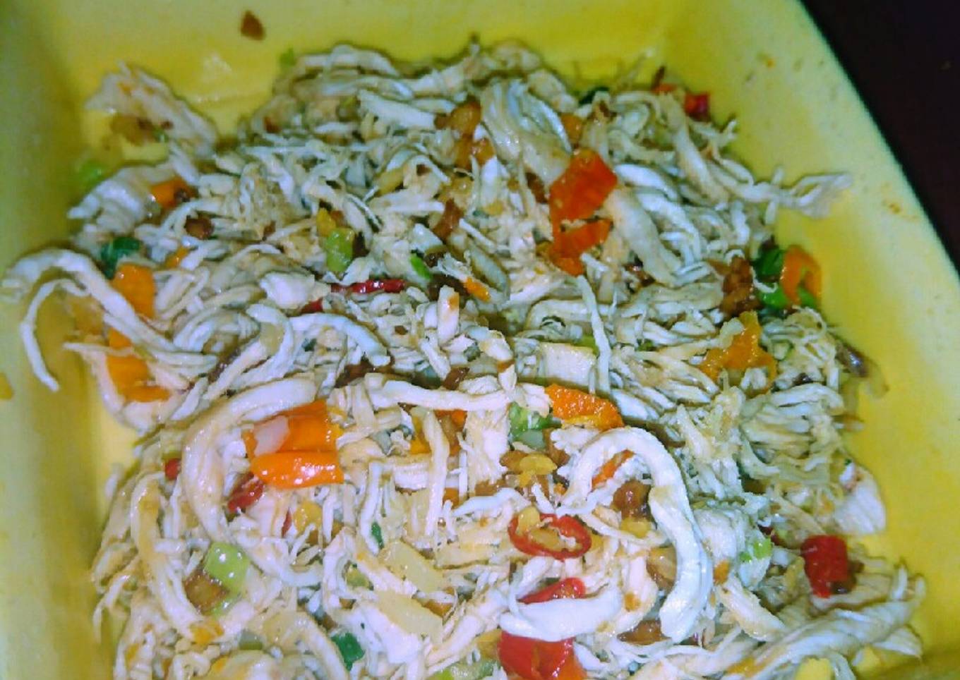 Ayam suwir cabe garam