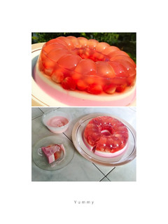 Foto resep Puding Tofu/Tahu Strawberry With Vla Yoghurt