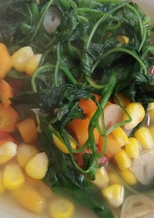 Foto resep Sayur bening bayam jagung manis