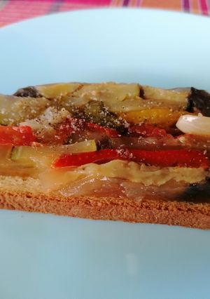 A picture of Crispy Ratatouille Terrine Toasts.