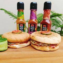 A picture of Peri Peri Veggies Omelette Burger 🍔🍔 (for Kids Lunch Boxes).