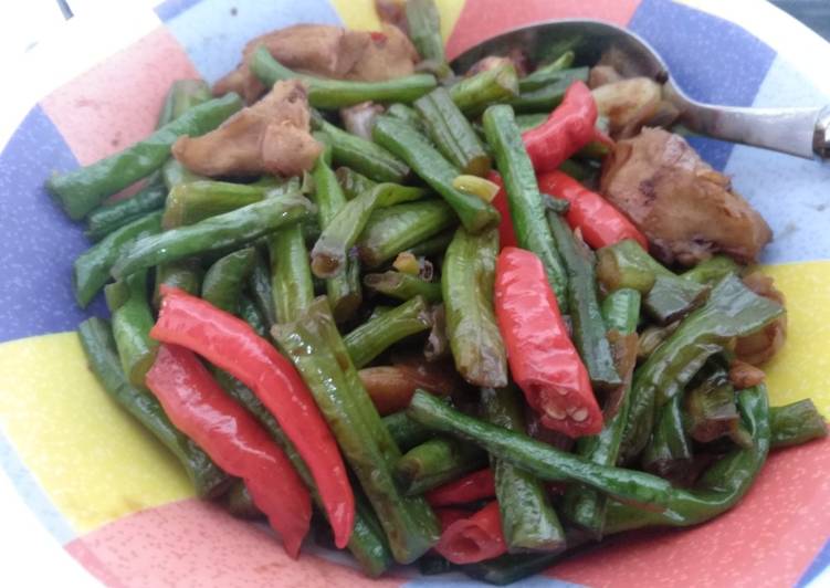 Tumis Kacang Panjang Bumbu Lengkuas