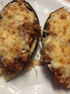 Una foto de Berenjenas rellenas de carne