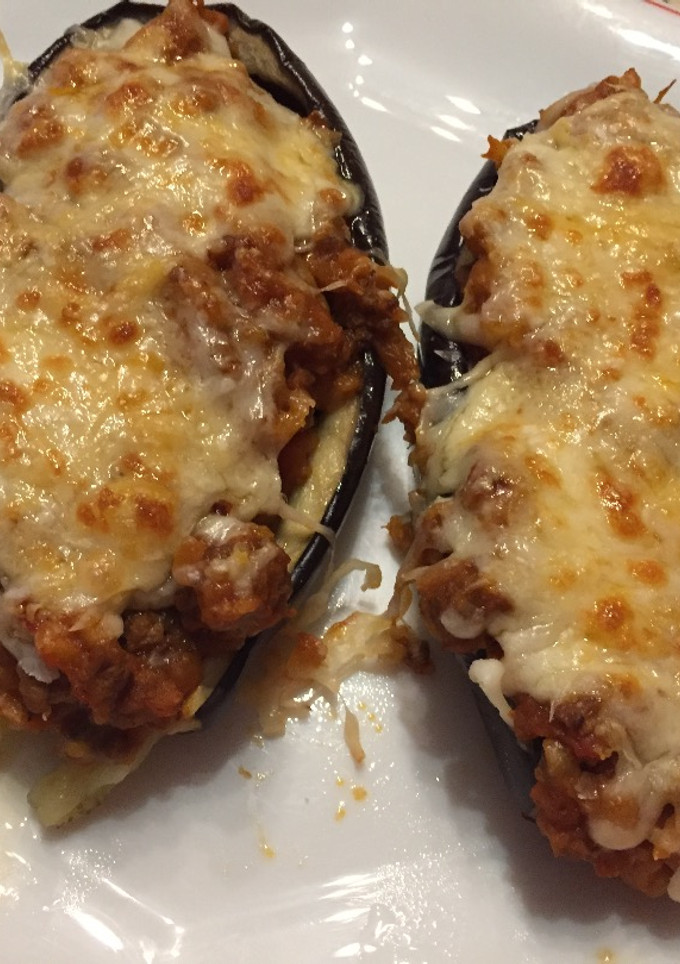 Una foto de Berenjenas rellenas de carne