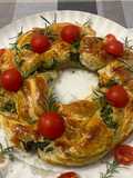 Spinach and Ricotta Puff Pastry Braid Ring