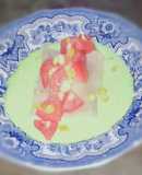 Shredded chicken Ravioli with Coriander and yogurt Chutney
