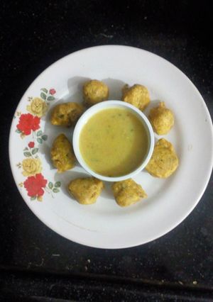 A picture of Karela skin bhajiya.