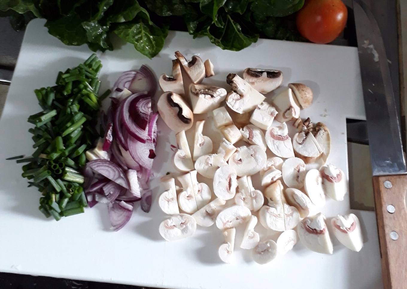 Stir fried button mushrooms