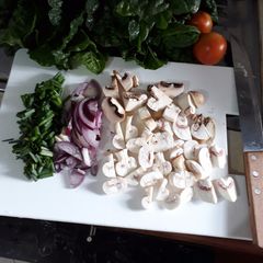 A picture of Stir fried button mushrooms.