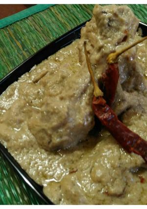 A picture of Shahi white chicken korma.