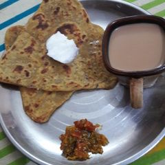 A picture of Leftover moong dal parathas.