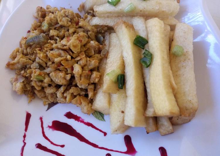 Recipe of Favorite Fried yam with scrambled egg