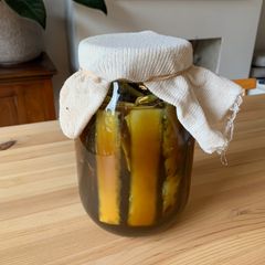 Tepache experiment - fermented pineapple drink A picture of Tepache experiment - fermented pineapple drink.