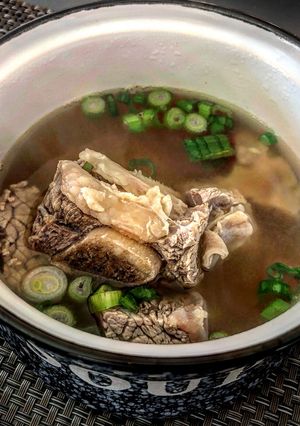 A picture of Galbitang - Korean Beef Short Rib Soup.
