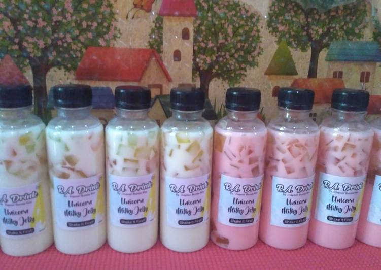 Resep RA. Drink Unicorn Milky Jelly Anti Gagal