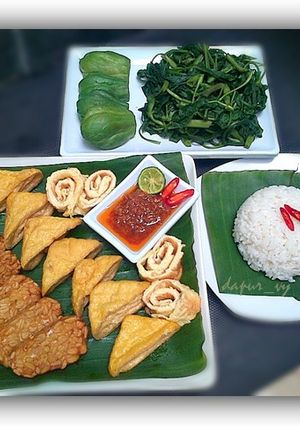 Foto resep LALAPAN SAMBEL terasi #versi 2 + Tempe goreng bumbu kunyit