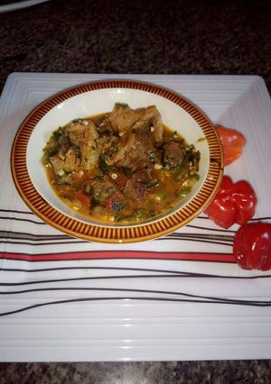A picture of Okro soup.