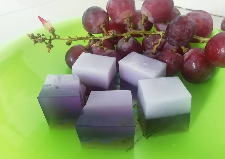 Resep Puding Lapis Purple, Lezat Sekali