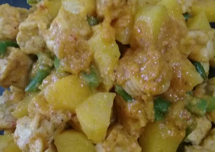 Tempe kentang bumbu kuning