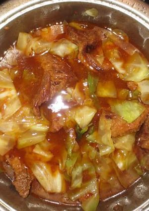 A picture of Beef Stew with Cabbage.