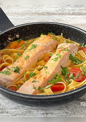 Une photo de Saumon aux tagliatelles
