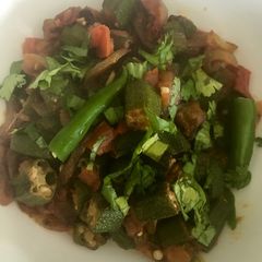 A picture of Bhindi Masala (okra Masala).