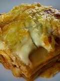 Lasaña de tintorera y langostinos
