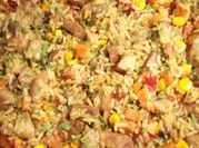 Una foto de secreto de cerdo arroz