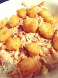 Fried scallop and kani mayo don